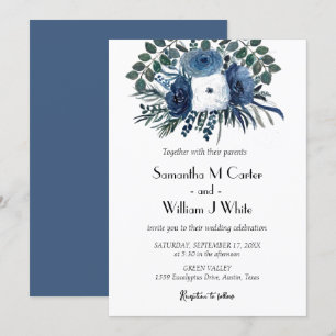 Invitation Eucalyptus bleu rustique