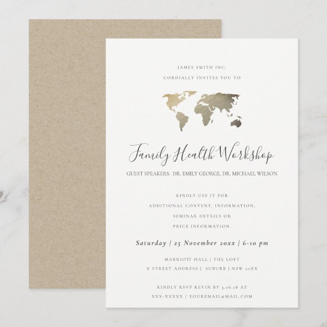 INVITATION EUCALYPTUS BLUSH ROSE KRAFT GRAY ATELIER ÉVÉNEMENT (Devant / Derrière)