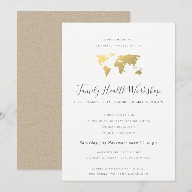INVITATION EUCALYPTUS BLUSH ROSE KRAFT GRAY ATELIER ÉVÉNEMENT (Devant / Derrière)