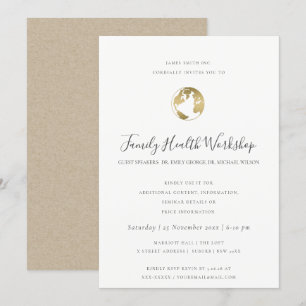 INVITATION EUCALYPTUS BLUSH ROSE KRAFT NAVY ATELIER