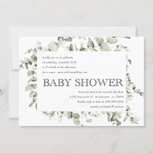 Invitation Eucalyptus Boho Arc-en-ciel Baby shower neutre ent