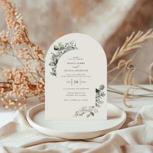 Invitation Eucalyptus botanique élégant photo simple mariage