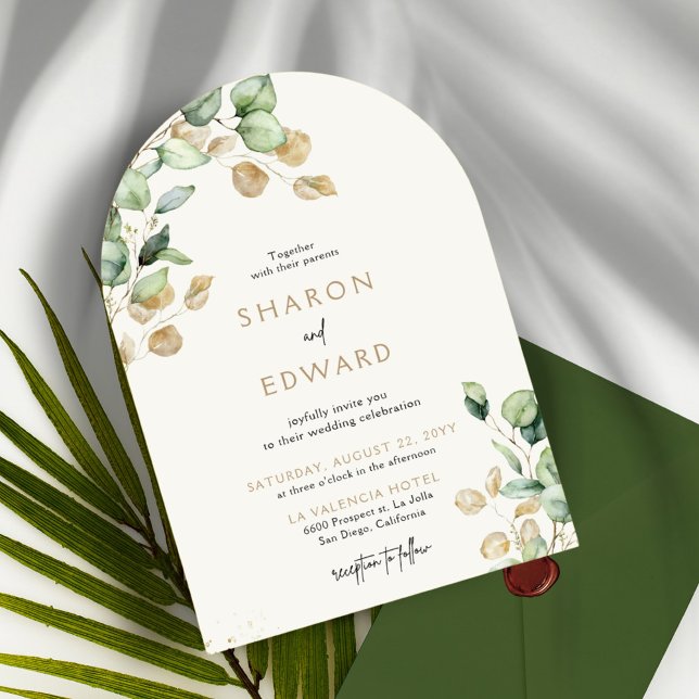 Invitation Eucalyptus Botanique Mariage de verdure et d'arc d (Créateur téléchargé)