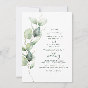 Invitation Eucalyptus Botanique Sage Mariage vert