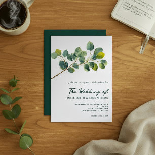 Invitation Eucalyptus branches vert feuille mariage