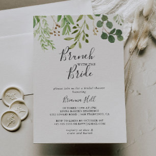 Invitation Eucalyptus Brunch simple avec douche de mariée