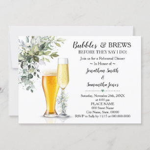 Invitation Eucalyptus bulles vertes et brasseries répétition