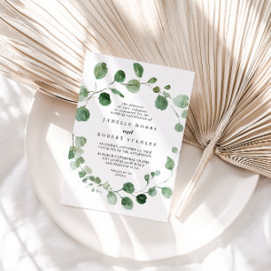 Invitation Eucalyptus Calligraphie Mariage diamant