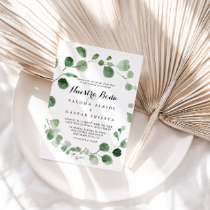Invitation Eucalyptus Calligraphie Nuestra Boda Mariage