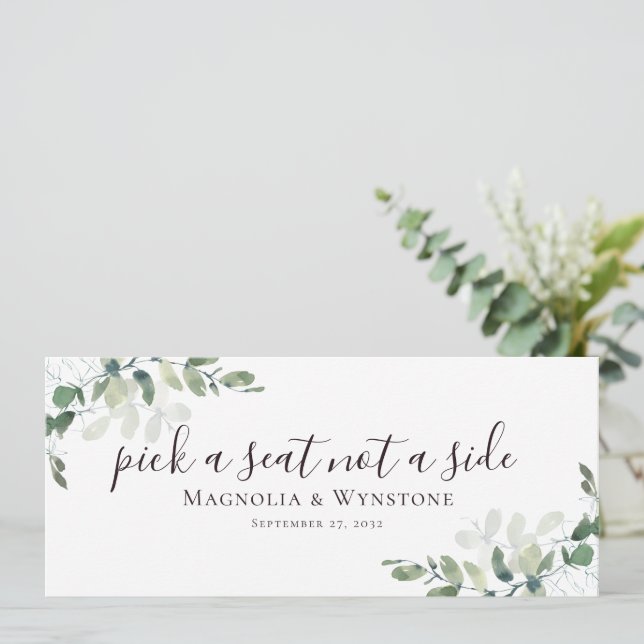 Invitation Eucalyptus Choisissez un siège et non un camp (Debout devant)