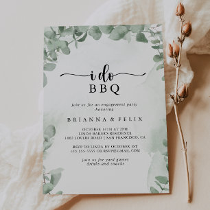 Invitation Eucalyptus classique I Do BBQ Engagement Party