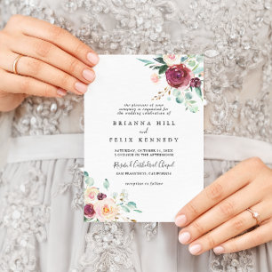 Invitation Eucalyptus contemporain Floral Mariage traditionne