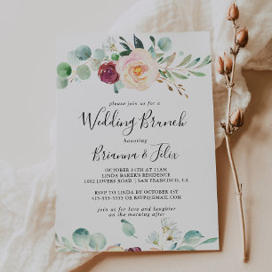 Invitation Eucalyptus contemporain Mariage Floral Brunch
