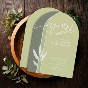 Invitation Eucalyptus Couleur tonalités Mariage Arche verte I