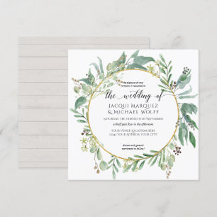 Invitation Eucalyptus de bois gris rustique Aquarelle