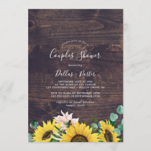 Invitation Eucalyptus de tournesol russe   Bois Couples Douch
