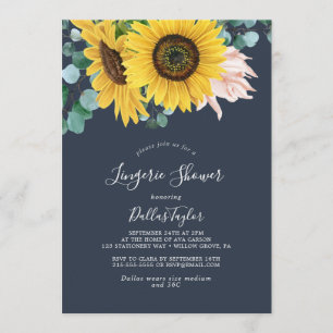Invitation Eucalyptus de tournesol russe Marine Lingerie Do