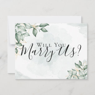 Invitation Eucalyptus Épousez-Nous Serez-Vous Notre Célébrant