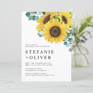 Invitation Eucalyptus et tournesols