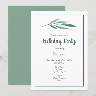 Invitation Eucalyptus Feuilles
