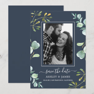 Invitation Eucalyptus Foliage Bleu Botanique Enregistrer la d
