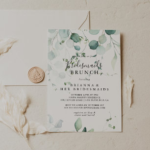 Invitation Eucalyptus Foliage Bridesmaids Brunch Douche