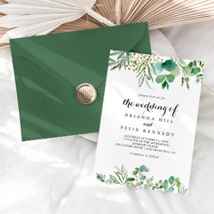 Invitation Eucalyptus Foliage Calligraphie Le Mariage De