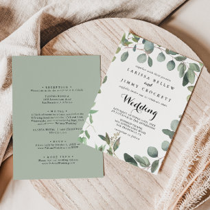 Invitation Eucalyptus Foliage délice Mariage avant et arrière