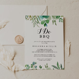 Invitation Eucalyptus Foliage I Do BBQ Engagement Party