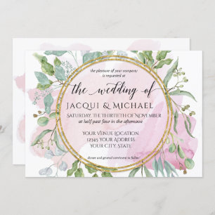 Invitation Eucalyptus Folich Blush Moderne Mariage Aquarelle