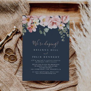 Invitation Eucalyptus Garden Rose Floral Elopement Réception