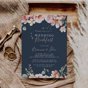 Invitation Eucalyptus Garden Rose Floral Mariage Petit déjeun