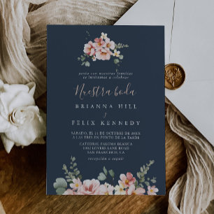 Invitation Eucalyptus Garden Rose Floral Nuestra Boda Mariage