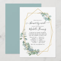Eucalyptus géométrique Baby shower par courrier