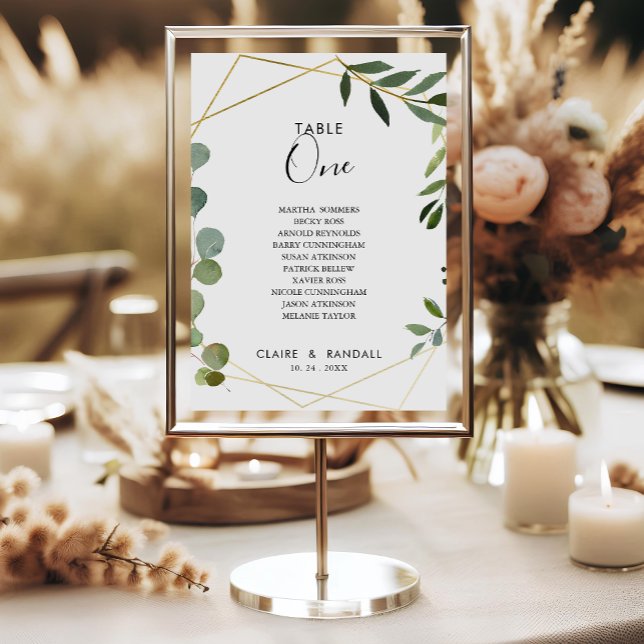 Invitation Eucalyptus géométrique Tableau Numéro 1 Tableau de (Créateur téléchargé)