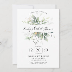 Invitation Eucalyptus Gold Floral