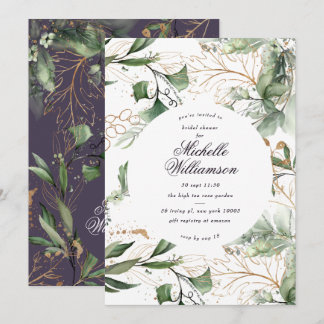 Invitation Eucalyptus Golden Boho Fête des mariées Pampas mod