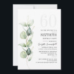 Invitation Eucalyptus Green 60e fête d'anniversaire<br><div class="desc">Célébrez le jalon de 60 avec grâce, élégance et style avec nos invitations de fête de 60e anniversaire personnalisées! Conçues spécialement pour cette occasion monumentale, nos invitations mêlent la beauté de la nature au charme épuré de la mode contemporaine. Au coeur de ce design se trouve le feuillage d'eucalyptus, symbole...</div>