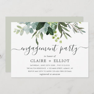 Invitation Eucalyptus Green Foliing Party