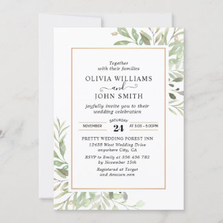 Invitation Eucalyptus Green Simple Mariage L008