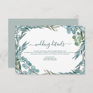 Invitation Eucalyptus Green Watercolor Détails du Mariage