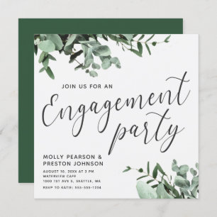 Invitation Eucalyptus Green Watercolor Party