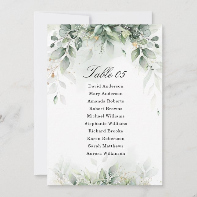 Invitation Eucalyptus Greenery Gum Botanical Seating chart (Dos)