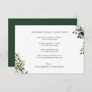 Invitation Eucalyptus Greenery Réception de mariage seulement