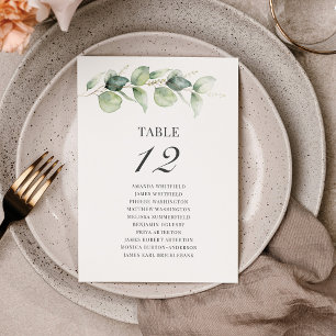 Invitation Eucalyptus Greenery Tableau Numéro 12 Tableau de s