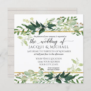Invitation Eucalyptus Grove Greenery Rustic Winery Mariage