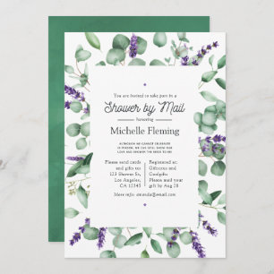 Invitation Eucalyptus Lavender Greenery Show par courrier