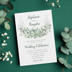 Invitation Eucalyptus Mariage de couronne succulent