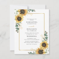 Eucalyptus Mariage géométrique floral tournesol