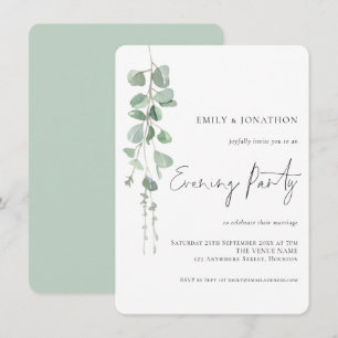 Invitation Eucalyptus Mariage soirée aquarelle
